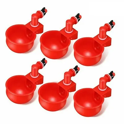 6 PCS Automatic Water Cups Poultry Drinker Waterer Chicken Duck Quail Drinking • $10.99