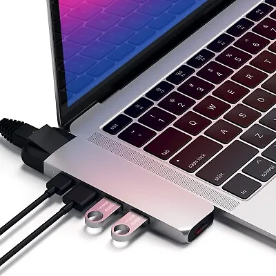 Satechi USB-C Pro Hub Adapter With Ethernet 4K HDMI USB-C Micro SD For MacBook • $44.99
