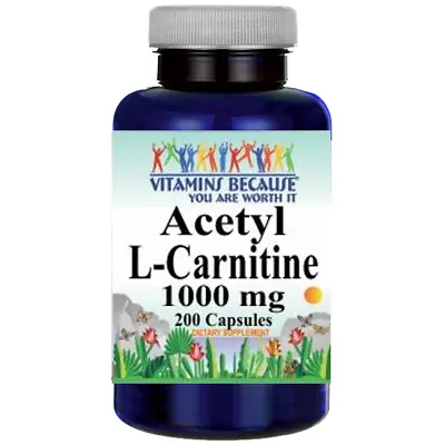 Acetyl L-Carnitine 1000mg 200 Caps By Vitamins Because Your Worth It • $22.48