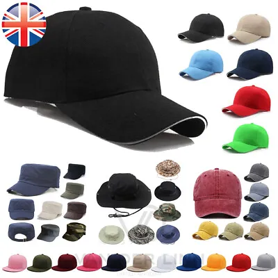 Van Der Linn Plain Baseball Cap Men Women Hats Jungle Army Snapback Denim Caps • £17.88