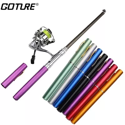 1pc Goture Mini Pen Fishing Rod With Metal Spinning Reel - Compact Portable • $12.22