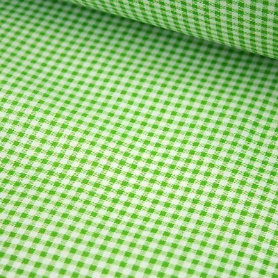 Green Gingham Clothing Bunting Backing Quilting 100% Cotton Fabric 63  Width  • £5.99