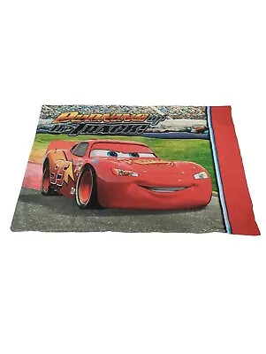 Vtg Disney Pixar Cars Burning Up The Track Pillowcase Racing Lightning McQueen • $19.99