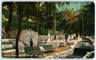 Postcard~ Spring House~ Mineral Springs Reading PA~ 1914 Oak Harbor OH Cancel • $6.95