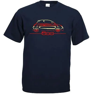 $23.29 • Buy T-Shirt For Fiat 500 Abarth Fans Classic Italian Car T Shirt NAVY / BLACK