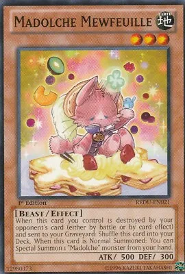 Yugioh Card Madolche Mewfeuille Redu-en021 1st Edition • $1.88