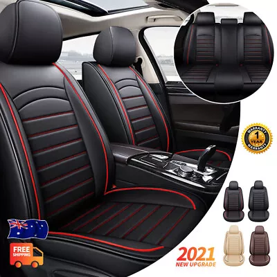 Front Rear Row Car Seat Cover Set Faux Leather Fit Airbag Accessories For Holden • $105.98