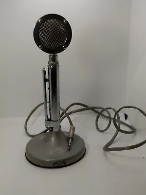 Astatic Model D-104 Chrome Lollypop Microphone + UG-8 Stand - Works But Read • $34.99