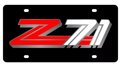 Black Chevrolet Z71 Badge #3 Lazer Tag Etched Logo Premium Acrylic License Plate • $34.95