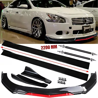 For Nissan Maxima Front Bumper Lip Splitter Spoiler + Side Skirt + Strut Rod • $99.99