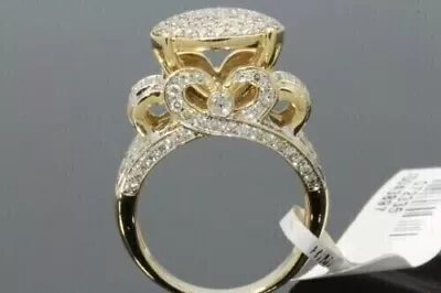 2CT Round Cut Lab Created Diamond Women's Cluster Ring 14k Yellow Gold Plated • $132.99