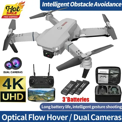 3 Batteries Drone X Pro 4K HD Selfie Camera WIFI FPV GPS Foldable RC Quadcopter • £20.19