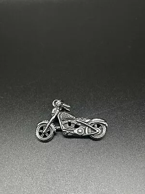 Vintage Stainless Steel Motorcycle Skull Pendant Necklace 24'' Men's • $35