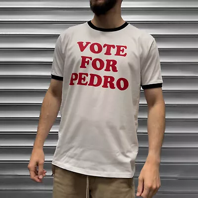 Vote For Pedro Napoleon Dynamite Movie Ringer T Shirt Funny Classic Film Mens • £19.99