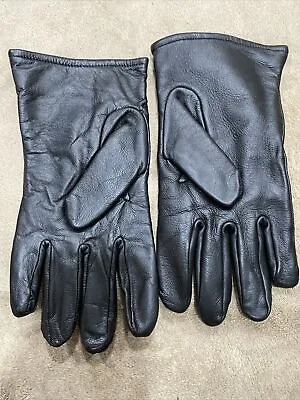 US Military Issue Unisex Black Leather Dress Uniform Lined Gloves Size 8 • $10