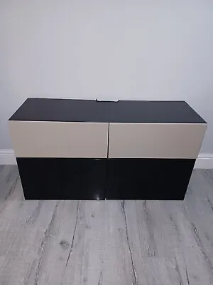 IKEA BESTÅ BURS TV AV Media Bench Stand Table Unit Red 2 Door + 2 Drawer Cabinet • £25