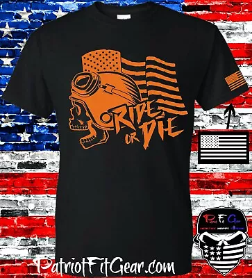 T-shirtRide Or DieMotorcycleLive To Ride Ride To LiveScreaming SkullBiker • $23.95