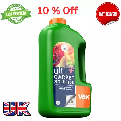 Carpet Cleaner Vax Ultra Plus Solution Shampoo Fluid Remove Stain Rose 1.5-Litre • £14.50