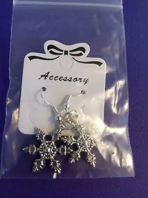 $10 • Buy Sterling Silver Snowflake Dangle Earrings