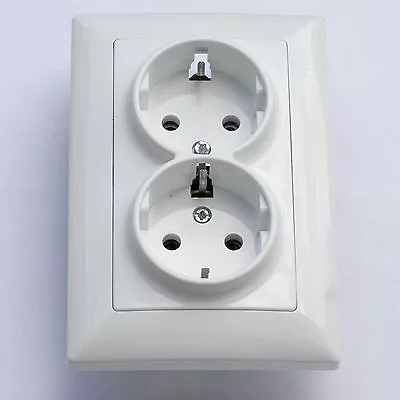 £9.11 • Buy Schuko 2 Gang 16A European EU German Single Plug Socket