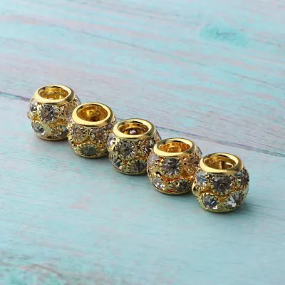 Hair Cuffs 5pcs Metal Diamond Hair Braiding Beads Hair • $8.14