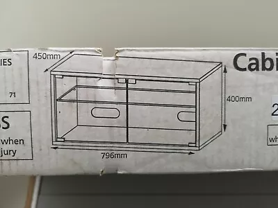 £100 • Buy Alphason TV / AV Cabinet W/ Glass Doors - 796x450x400 Mm - AVC36-S - Silver