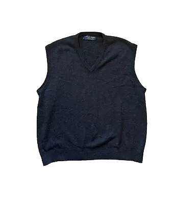 Brooks Brothers Men’s Cashmere Vest Knit Great Britain Sweater V Neck Sz Large • $34.95