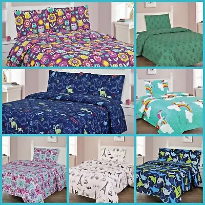 $17.50 • Buy Boys And Girls Bed  Premium Collection Printed Bedding Complete Sheet Set 
