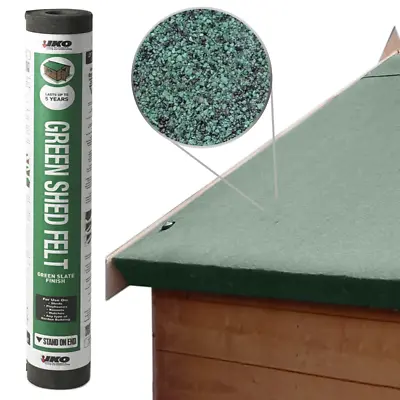 IKO Shed Felt | Green 10m X 1m | Garden Roofing Felt Bitumen Roof Sheet • £35.99