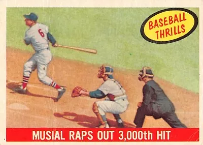 1959 Topps #470 Musial Raps Out 3000th Hit St. Louis Cardinals • $18