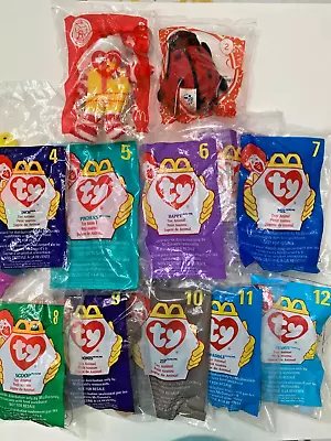 Ty Teenie Beanie Babies McDonalds Happy Meal 1998 2004 2009 Lot Of 12 • $12.95