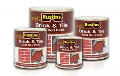 Rustins - Quick Dry Brick & Tile Paint Red Interior Exterior - 250ML/500ML/1L • £7.99