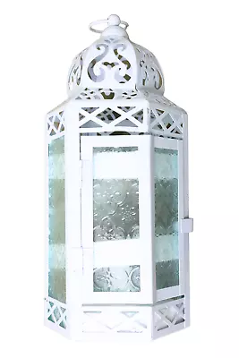 Vela Large White Moroccan Style Lantern Artistic Display Of Light Hanging Lamp • $14.99