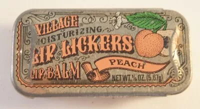 Village Lip Likcers 1976 Moisturizing Lip Balm Peach Vintage Tin • $19.75