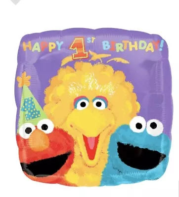 Happy 1st Birthday Sesame Street 17” Balloon Birthday Party Decorations Elmo • $9