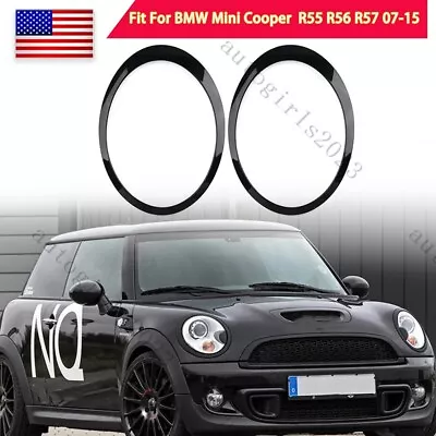 Glossy Black Headlight Trim Rings For 2007-2015 Mini Cooper R55 R56 R57 R58 R59 • $24.99