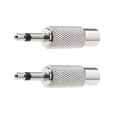 2pcs 3.5mm Mono Male To Rca Phono Female Adapter Audio Adapter Nickelplated Conn • $11.50