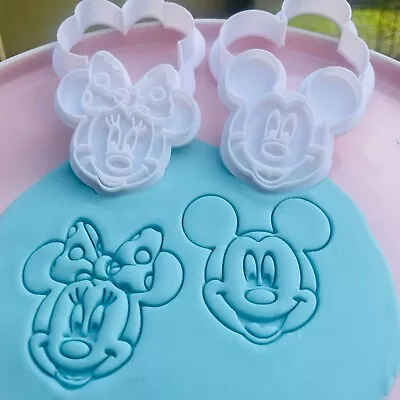 MICKEY AND MINNIE MOUSE Cookie Cutter & Embosser Stamps Set Kids Tv Movie Gaming • $11.58