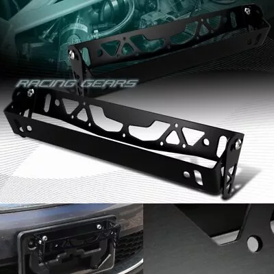 Universal Adjustable Bumper Black Aluminum License Plate Mount Holder Bracket • $7.95