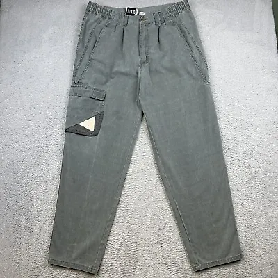 Vintage Gitano Pants Mens 34 Gray Cargo Pocket Tapered 90s Skater Y2K Grunge  • $29.95