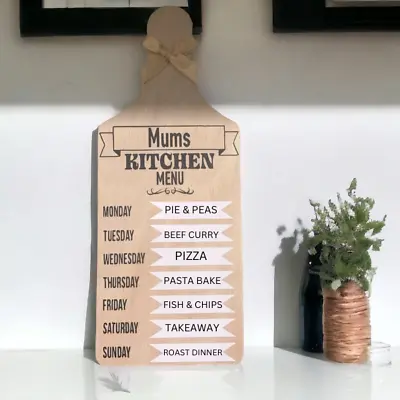 Mums Weekly Planner Menu Chopping Board Dry Wipe Board Meal Planner Sign Gift • £12.99