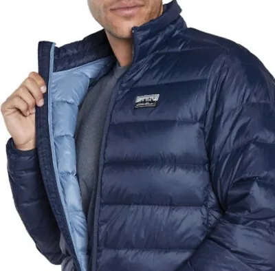 Eddie Bauer Men's Down Packable Jacket Microlight Size Medium Blue 650 Fill NEW • $49.95