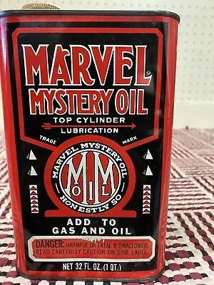 Vintage Marvel Oil Company 1 Qt Square Can Empty Metal • £29.19