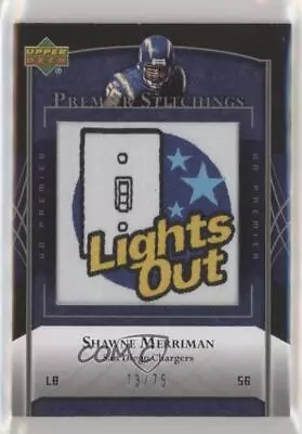 2007 UD Premier Stitchings Alternate Logos /75 Shawne Merriman #PS-97 • $6.23