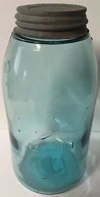 Vintage Ball Mason 3L Drop A Fruit Jar 1/2 Gallon With Ball Zinc Lid V Base • $13.95