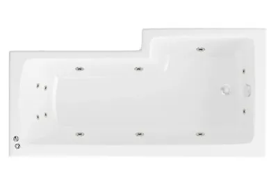 Whirlpool Spa Beaufort L Shape Shower Bath 1500mm 12 Jet With Panel & Screen • £1271.99