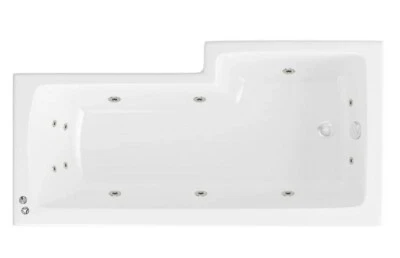 Whirlpool Spa Beaufort L Shape Shower Bath 1500mm 12 Jet With Panel & Screen • £1271.99