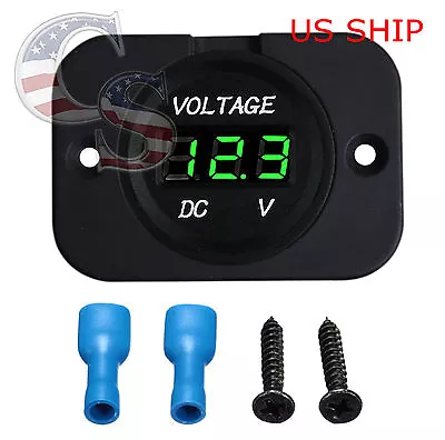 P1 Green LED Digital Waterproof Voltmeter Gauge Meter 12V-24V Car Auto Motorcycl • $7.95