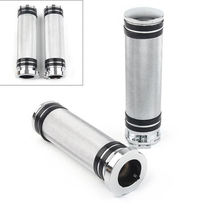 $20.43 • Buy 1'' Chrome Handlebar Hand Grips Fit For Sportster Dyna Softail Touring V-Rod