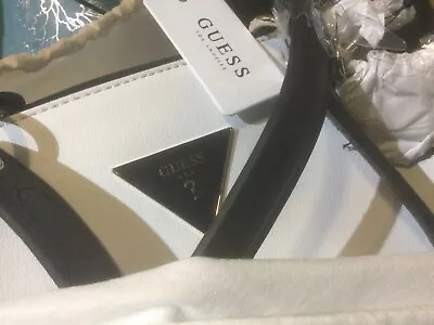 $100 • Buy Guess Kamryn Shopper Handbag Black / White Unwanted Christmas Gift Rrp$200